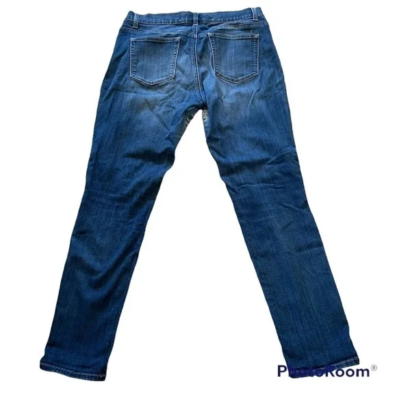 𝅺WAX jean distressed medium wash medium rise skinny jeans, size 9 - Picture 2 of 13